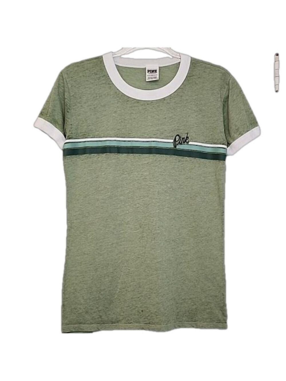 Victoria Secret PINK XS GREEN TEE
